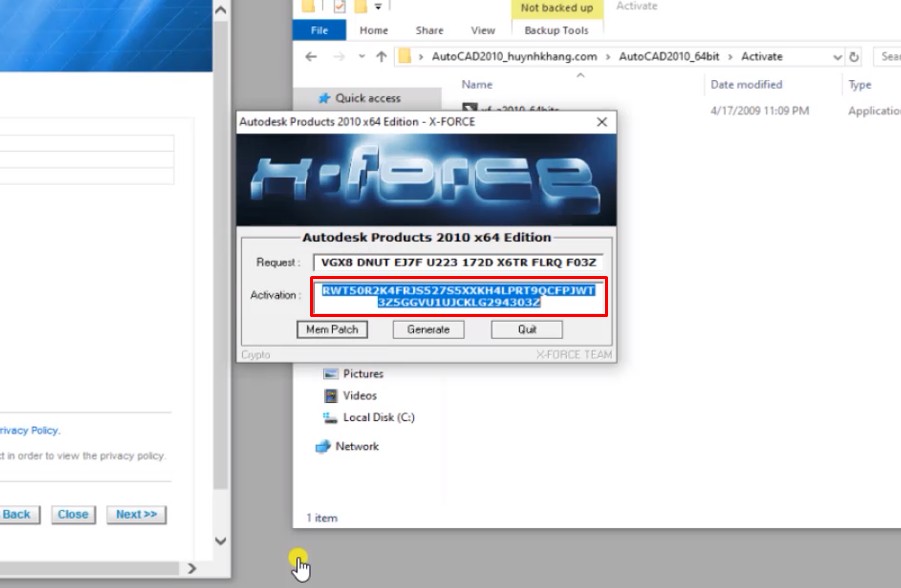 Copy Activation như hình