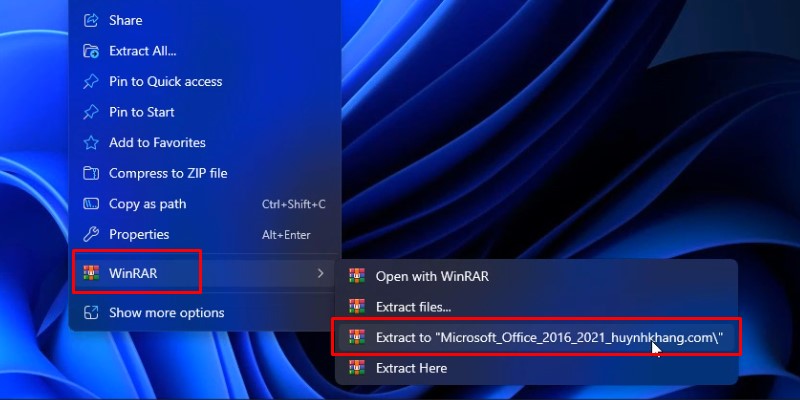 giải nén phần mềm Office 2021