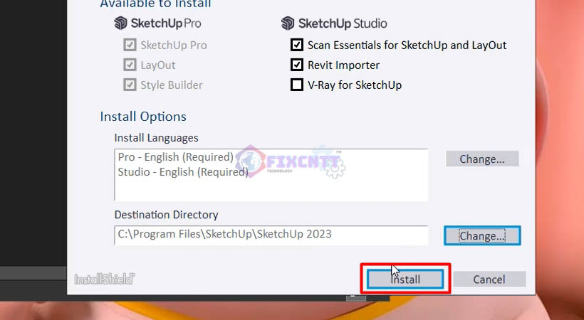 Chọn Install