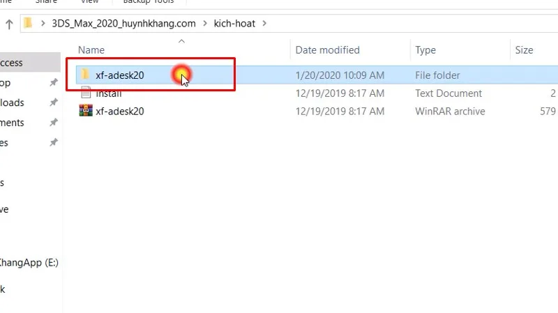 Vào thư mục như hình