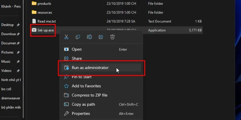 Adobe Audition 2020 Hướng dẫn Tải & Cài đặt chi tiết 12 bấm chuột phải và chọn run as admin