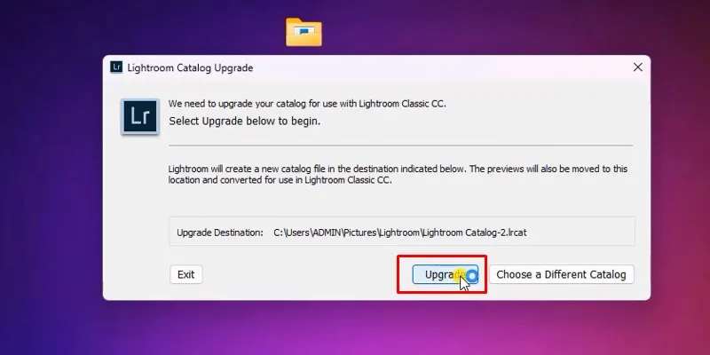 Lightroom 2018: Hướng Dẫn Cài Đặt 16 Bấm vào Upgrade như hình