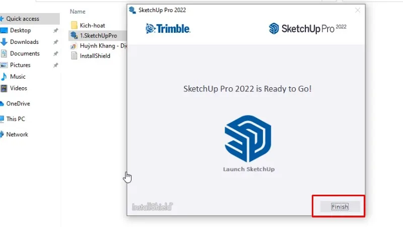 Cách Cài SketchUp 2022: Từng bước chi tiết 13 Bấm Finish