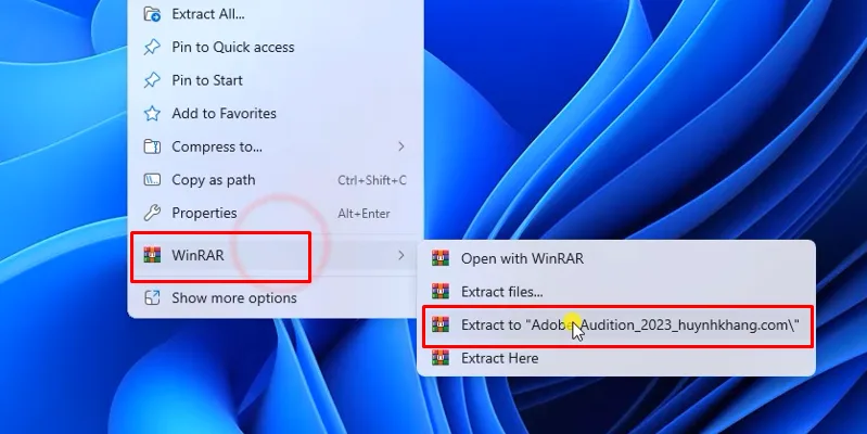 giải nén phần mềm Adobe Audition 2023