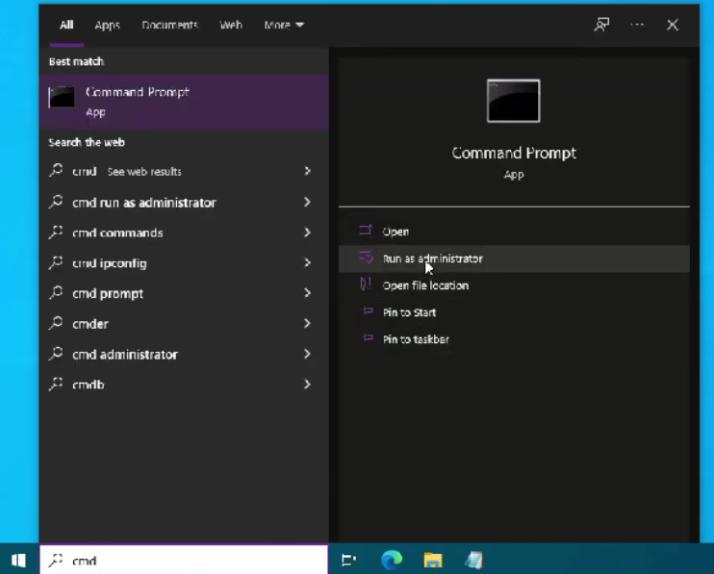 Mở ứng dụng “Command Prompt” với quyền Administrator.