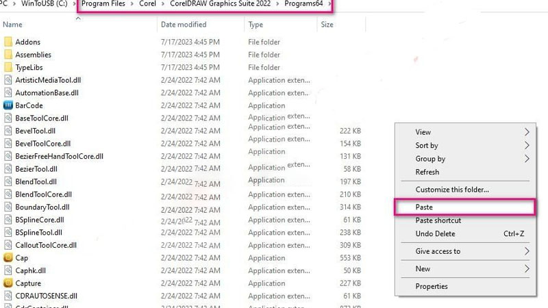 Tiến hành dán các file đó vào đường dẫn Dán các file đó vào đường dẫn